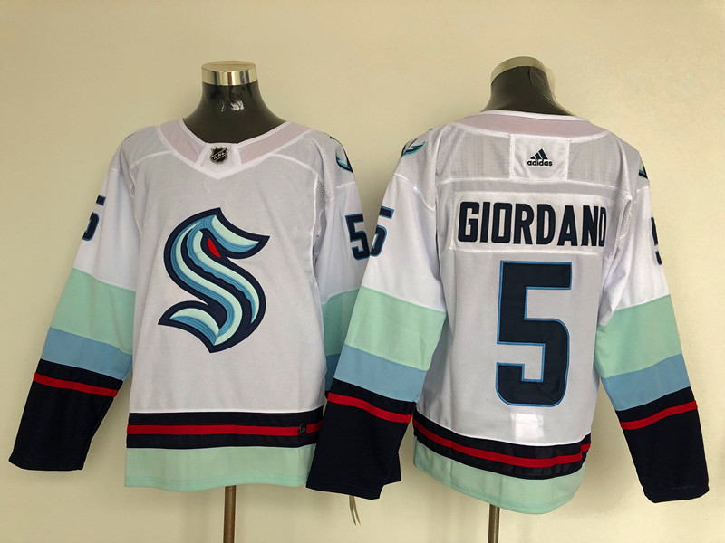 Men's Seattle Kraken Mark Giordano #5 White Home Breakaway Jersey